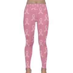 Pink Ribbon - Breast Cancer Awareness Month Classic Yoga Leggings by Valentinaart