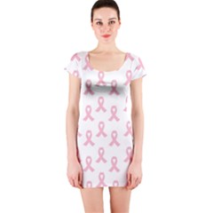 Pink Ribbon - Breast Cancer Awareness Month Short Sleeve Bodycon Dress by Valentinaart