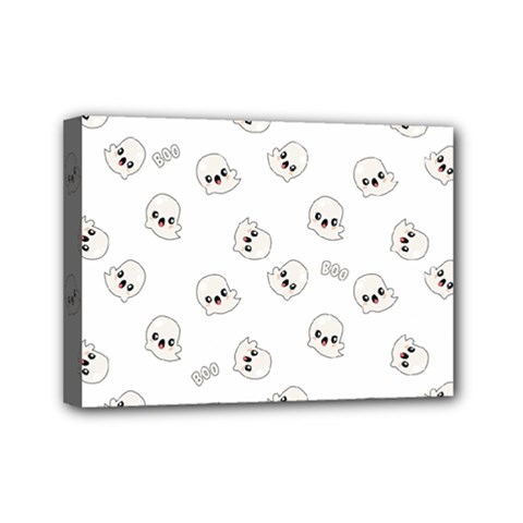 Cute Kawaii Ghost Pattern Mini Canvas 7  X 5  (stretched) by Valentinaart