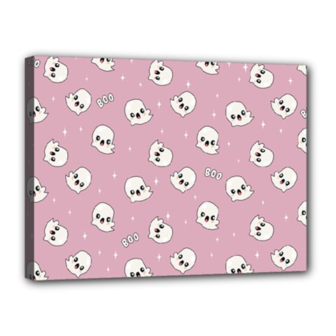 Cute Kawaii Ghost Pattern Canvas 16  X 12  (stretched) by Valentinaart