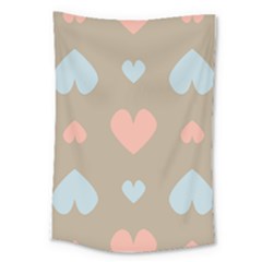 Hearts Heart Love Romantic Brown Large Tapestry