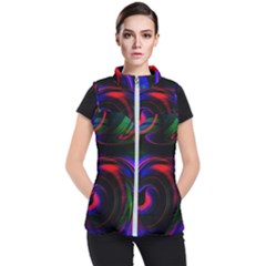 Swirl Background Design Colorful Women s Puffer Vest