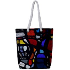 Art Bright Lead Glass Pattern Full Print Rope Handle Tote (small)