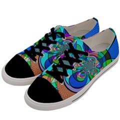 Retro Wave Background Pattern Men s Low Top Canvas Sneakers
