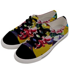 Textile Printing Flower Rose Cover Men s Low Top Canvas Sneakers by Sapixe