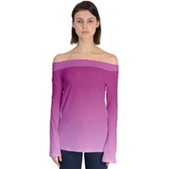 Pink Frost Off Shoulder Long Sleeve Top by TopitOff
