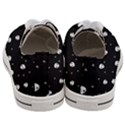 Pattern Skull Stars Halloween Gothic on black background Women s Low Top Canvas Sneakers View4