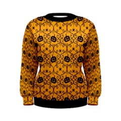 Pattern Pumpkin Spider Vintage Halloween Gothic Orange And Black Women s Sweatshirt by genx