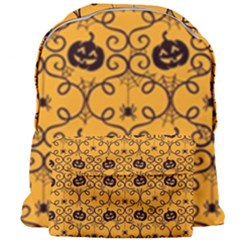 Pattern Pumpkin Spider Vintage Halloween Gothic Orange And Black Giant Full Print Backpack by genx