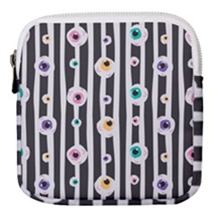Pattern Eyeball Black And White Naive Stripes Gothic Halloween Mini Square Pouch by genx