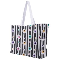 Pattern Eyeball Black And White Naive Stripes Gothic Halloween Simple Shoulder Bag by genx