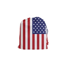 Us Flag Stars And Stripes Maga Drawstring Pouch (small) by snek