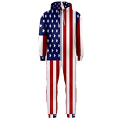 Us Flag Stars And Stripes Maga Hooded Jumpsuit (men)  by snek
