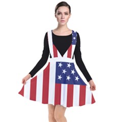 Us Flag Stars And Stripes Maga Plunge Pinafore Dress by snek