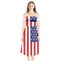 US Flag Stars and Stripes MAGA Shoulder Tie Bardot Midi Dress View1