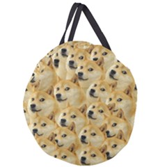 Doge Meme Doggo Kekistan Funny Pattern Giant Round Zipper Tote by snek