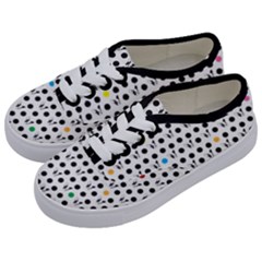 Boston Terrier Dog Pattern With Rainbow And Black Polka Dots Kids  Classic Low Top Sneakers by genx