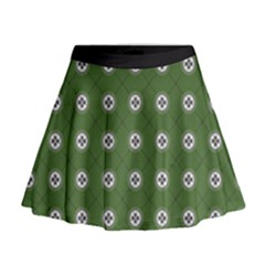 Logo Kekistan Pattern Elegant With Lines On Green Background Mini Flare Skirt by snek