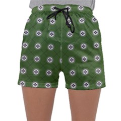 Logo Kekistan Pattern Elegant With Lines On Green Background Women s Satin Sleepwear Shorts by snek