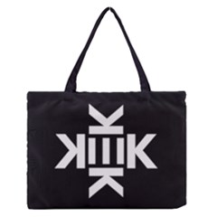 Official Logo Kekistan Kek Black And White On Black Background Zipper Medium Tote Bag by snek