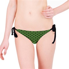 Logo Kek Pattern Black And Kekistan Green Background Bikini Bottom by snek