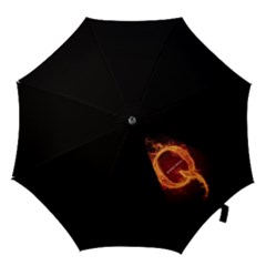 Qanon Letter Q Fire Effect Wwgowga Wwg1wga Hook Handle Umbrellas (small) by snek