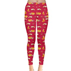 Well Red Cats Leggings by MuttCafe