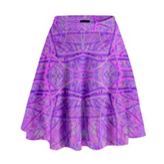 Hot Pink And Purple Abstract Branch Pattern High Waist Skirt by myrubiogarden