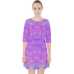 Hot Pink And Purple Abstract Branch Pattern Pocket Dress by myrubiogarden