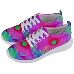 Psychedelic Pink And Red Hibiscus Flower Men s Lightweight Sports Shoes by myrubiogarden