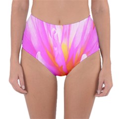 Fiery Hot Pink And Yellow Cactus Dahlia Flower Reversible High-waist Bikini Bottoms by myrubiogarden