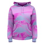 Perfect Hot Pink And Light Blue Rose Detail Women s Pullover Hoodie