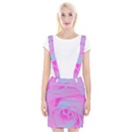 Perfect Hot Pink And Light Blue Rose Detail Braces Suspender Skirt
