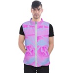 Perfect Hot Pink And Light Blue Rose Detail Men s Puffer Vest