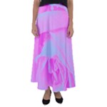 Perfect Hot Pink And Light Blue Rose Detail Flared Maxi Skirt