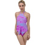 Perfect Hot Pink And Light Blue Rose Detail Go with the Flow One Piece Swimsuit