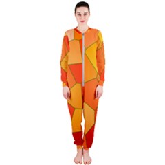 Background Pattern Orange Mosaic Onepiece Jumpsuit (ladies) 