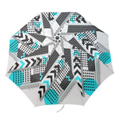 Green Geometric Abstract Folding Umbrellas by Mariart