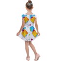 Colorful Abstract Geometric Squares Kids Cap Sleeve Dress View2