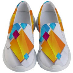 Colorful Abstract Geometric Squares Kid s Lightweight Slip Ons by Alisyart