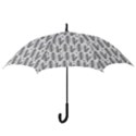 Christmas Pine Pattern Organic hand drawn Modern black and white Hook Handle Umbrellas (Small) View3