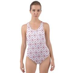 Pattern Christmas Pattern Red Stars Cut-out Back One Piece Swimsuit by Sapixe