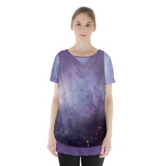 Orion Nebula Pastel Violet Purple Turquoise Blue Star Formation Skirt Hem Sports Top by genx