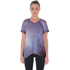 Orion Nebula Pastel Violet Purple Turquoise Blue Star Formation Cut Out Side Drop Tee by genx