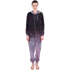 Eagle Nebula Wine Pink And Purple Pastel Stars Astronomy Hooded Jumpsuit (ladies)  by genx