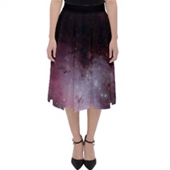 Eagle Nebula Wine Pink And Purple Pastel Stars Astronomy Classic Midi Skirt by genx