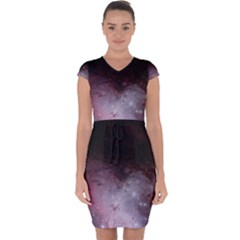 Eagle Nebula Wine Pink And Purple Pastel Stars Astronomy Capsleeve Drawstring Dress  by genx