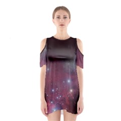 Christmas Tree Cluster Red Stars Nebula Constellation Astronomy Shoulder Cutout One Piece Dress