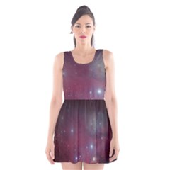 Christmas Tree Cluster Red Stars Nebula Constellation Astronomy Scoop Neck Skater Dress