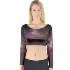 Orion Nebula Star Formation Orange Pink Brown Pastel Constellation Astronomy Long Sleeve Crop Top